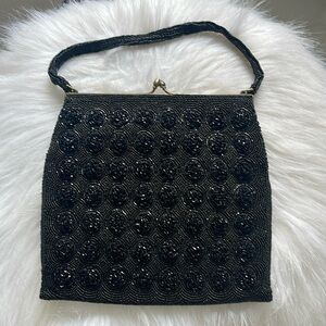 Vintage Magid hand beaded black purse/clutch